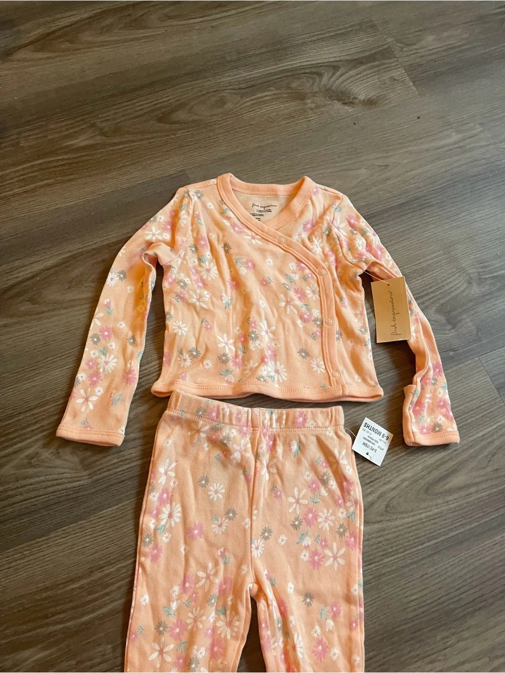 First Impressions Baby Girl Floral Cardigan & Footed Pants Set 6-9M | 2pc NEW